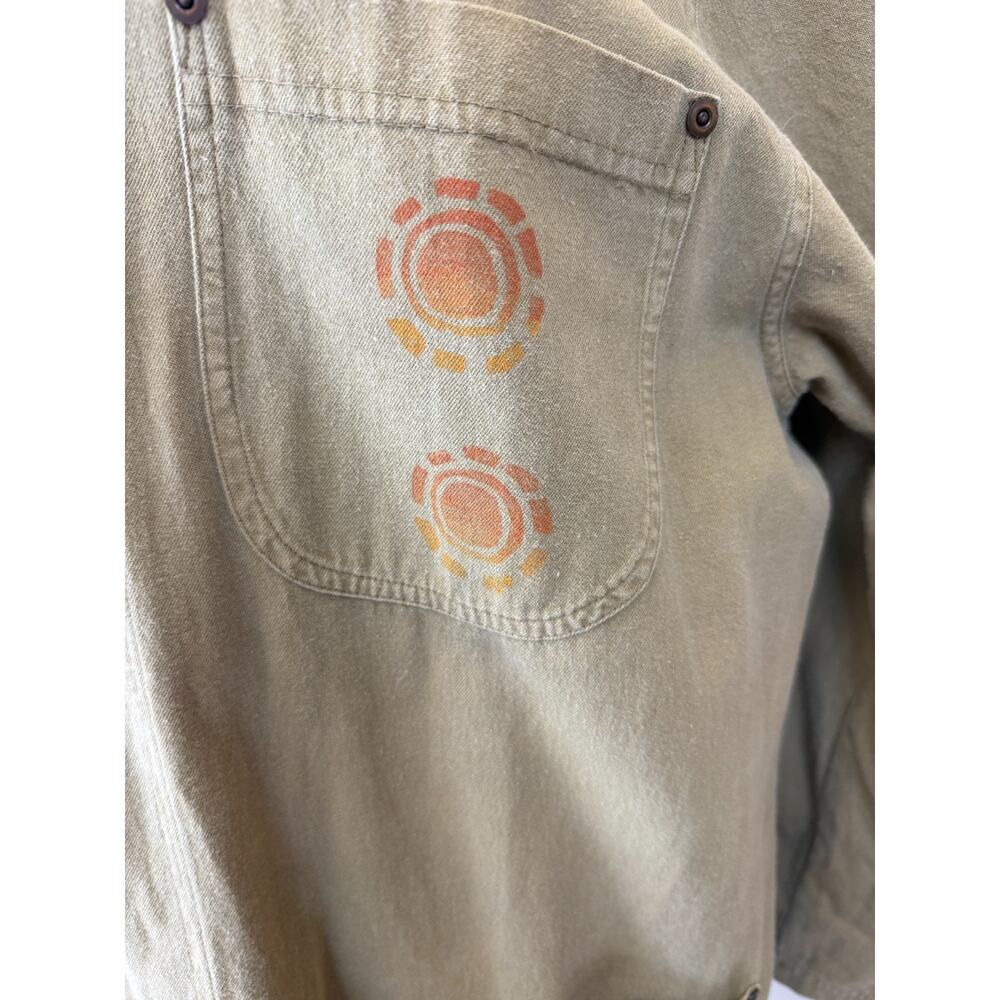 90's Vintage BLUE FISH Green Cotton Jacket MADE USA OS #0175 - Picture 9 of 16